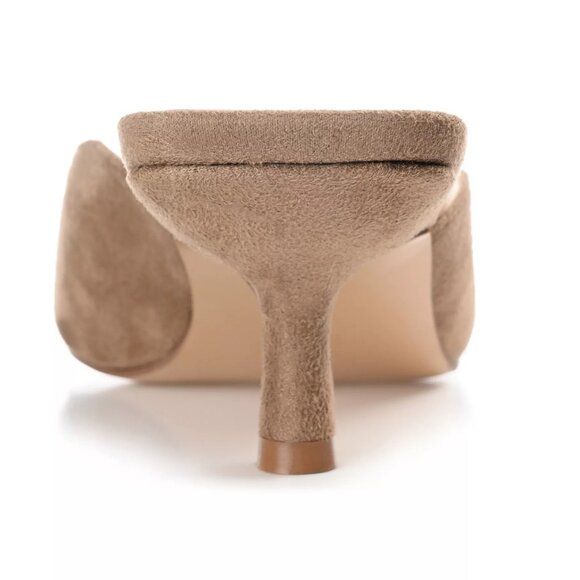 Journee Collection Womens Larna Square Toe Slip On Kitten Heels Taupe Size 7 NIB - Picture 4 of 5